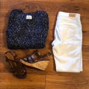 Blue blend heavy knit sweater